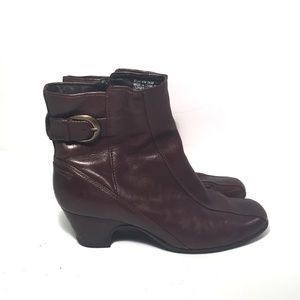 Clark Active Air Brown Leather Ankle Boots Zip Up